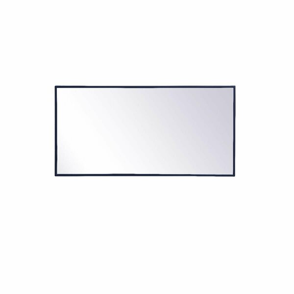 Elegant Decor 18 x 36 in. Metal Frame Rectangle Mirror, Blue MR41836BL
